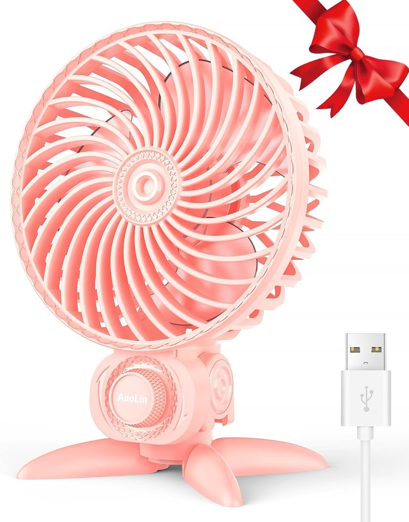AaoLin USB Small Fan, Desk Fans with CVT Variable Speeds, Strong Cooling Airflow, Quiet Portable, Desktop Mini Personal Fan for Room, Home,Office, Bedroom-USB Powered - Image 1